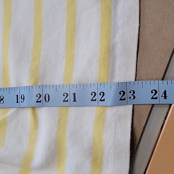 Talbots, Size S Yellow & White Striped Pima Cotton Tee with Braid Accent - Picture 9 of 10